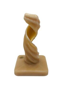 Vtg Westmoreland Milk Glass Lotus Twist Candle Holder Almond 6.5" Tall